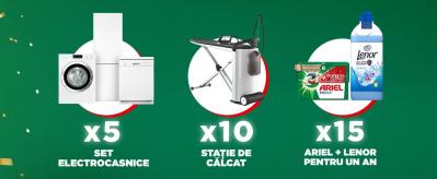 Concurs: Castiga 5 seturi electrocasnice masina de spalat + frigider + masina despalat vase, 5 statii de calcat Tefal Pro Express Ultimate si 15 pachete Ariel + Lenor pentru un an!