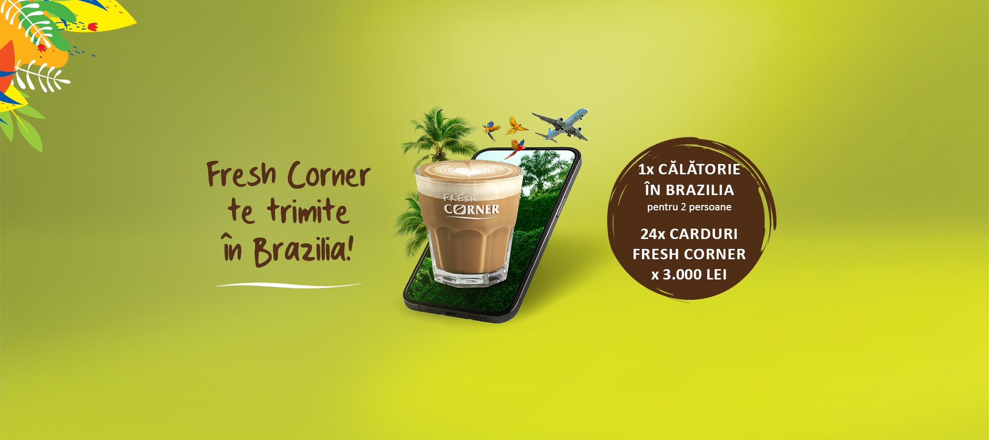 Concurs: Castiga o vacanta exotica pe taramul cafelei in Brazilia si 24 vouchere de cumparaturi Fresh Corner in valoare de 3.000 de lei fiecare!