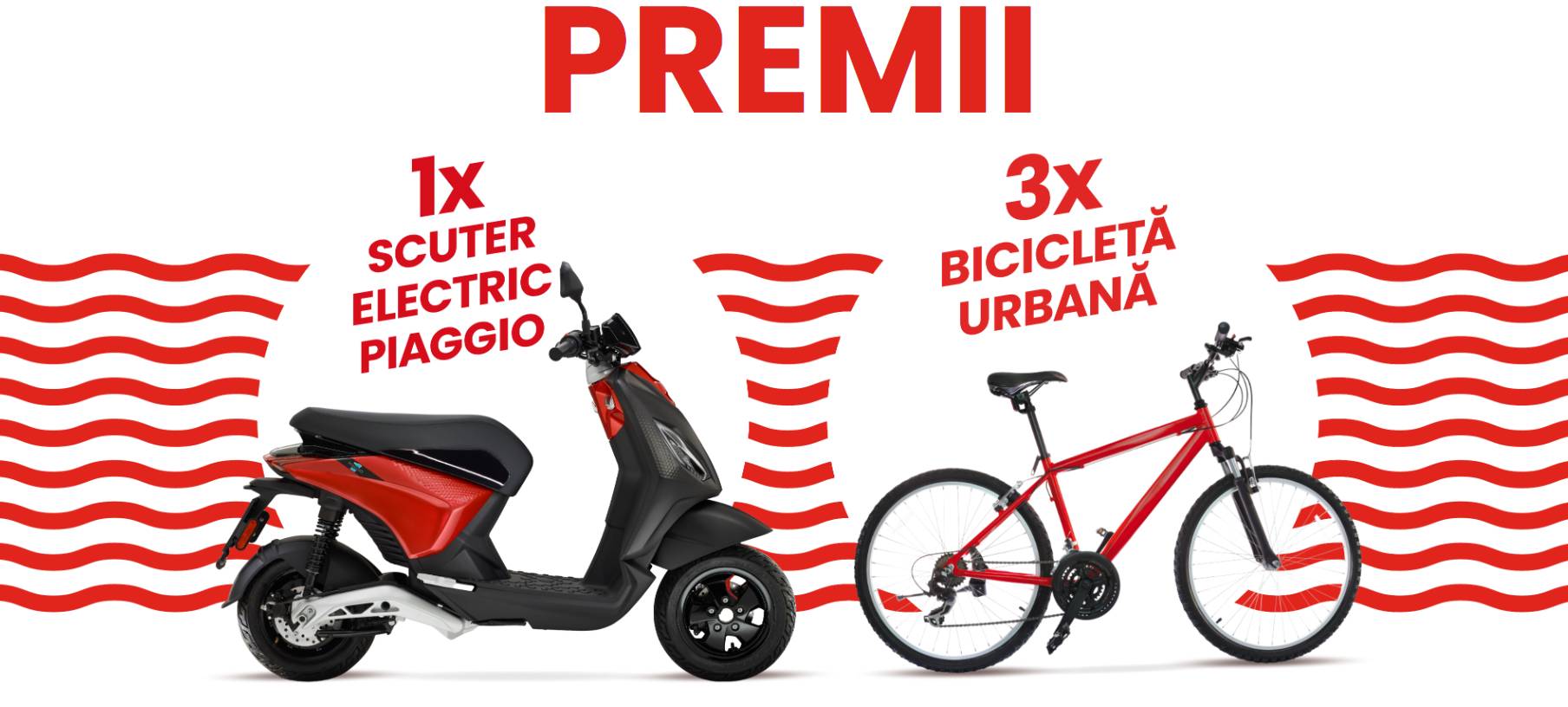 Concurs: Castiga un scuter electric Piaggio 1+ si 3 biciclete pliabile Pegas Camping 3S!