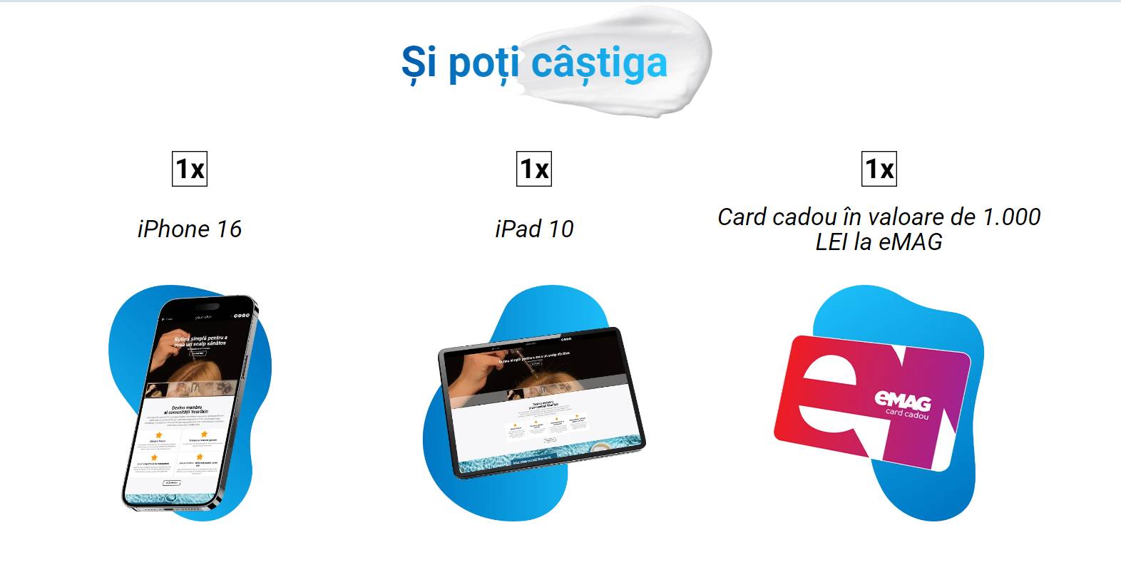 Concurs: Castiga un telefon mobil Apple iPhone 16, o tableta Apple iPad 10 sau un voucher de cumparaturi eMAG in valoare de 1.000 de lei!