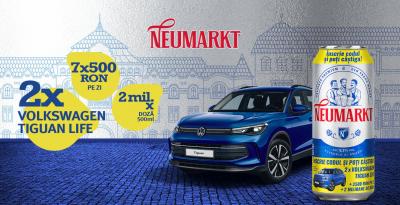 Concurs: Castiga una dintre cele 2 masini Volkswagen Tiguan Life, unul dintre cele 651 premii in valoare de 500 de lei fiecare sau una dintre cele 2 milioane doze bere Neumarkt 0.5l!